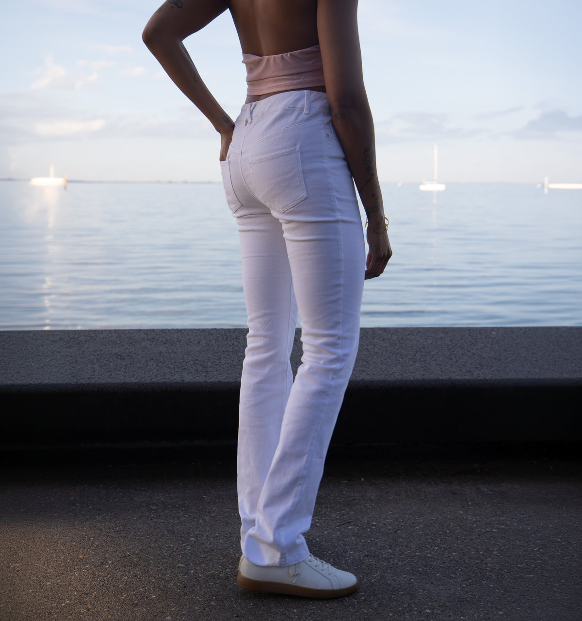 Signature Bootcut Jeans - White