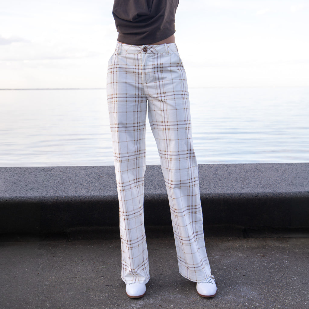 Signature Tailored Pants - White Plaid