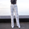 Signature Tailored Pants - White Plaid