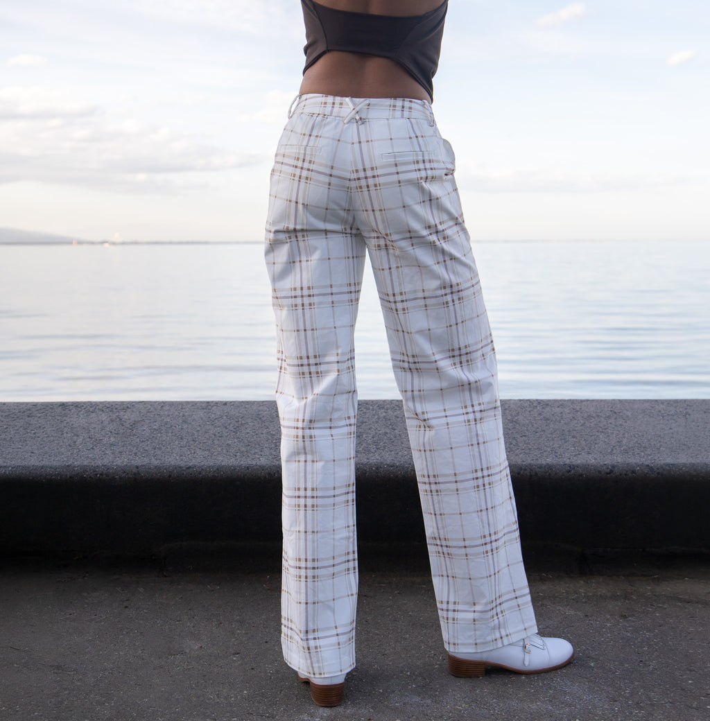 Signature Tailored Pants - White Plaid